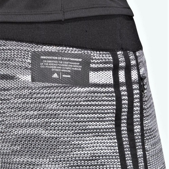 MISSONI‎ x Adidas Women's 'Marathon' Knit Space-Dyed Melange Shorts Blk/Wht NWT - Picture 11 of 12
